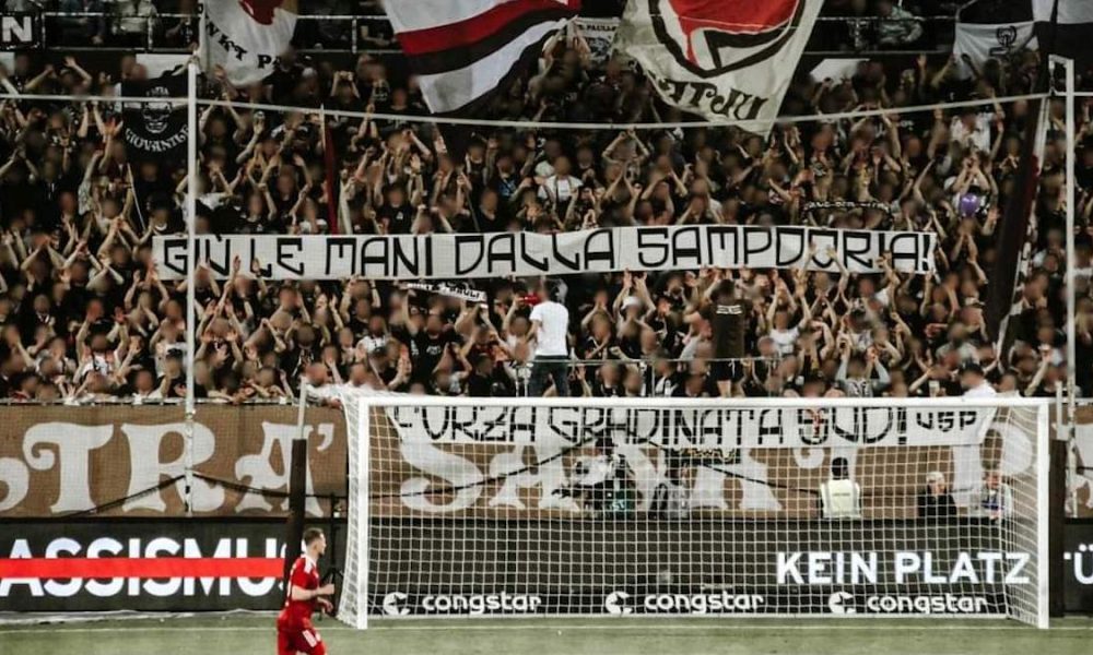 Giù le mani dalla Sampdoria lo striscione dei tifosi del St Pauli