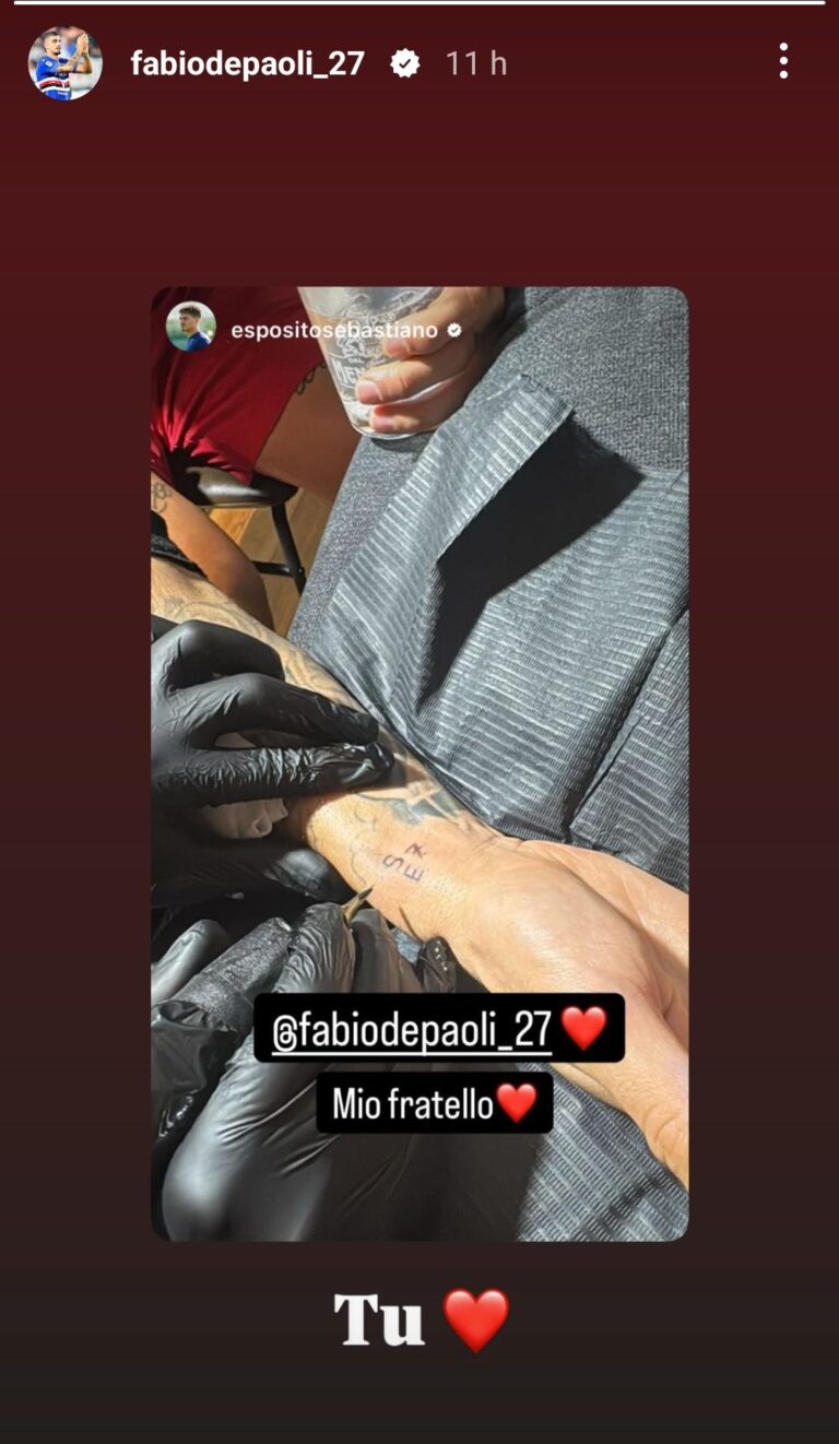 Sampdoria Depaoli Si Tatua Nel Nome Di Sebastiano Esposito Il