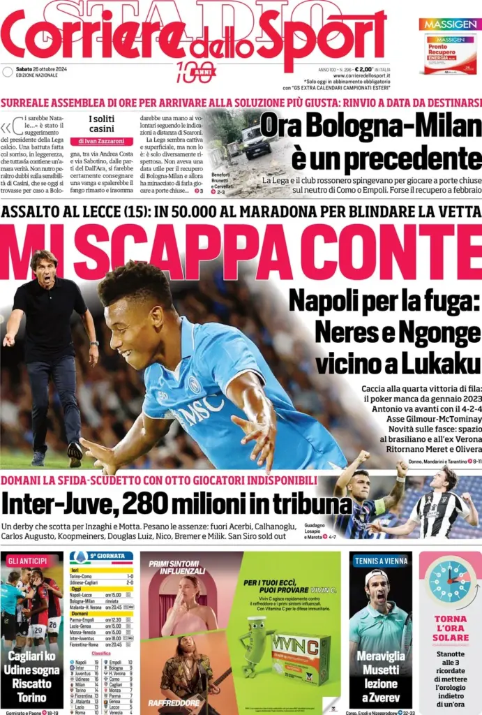 corriere dello sport 26 ottobre