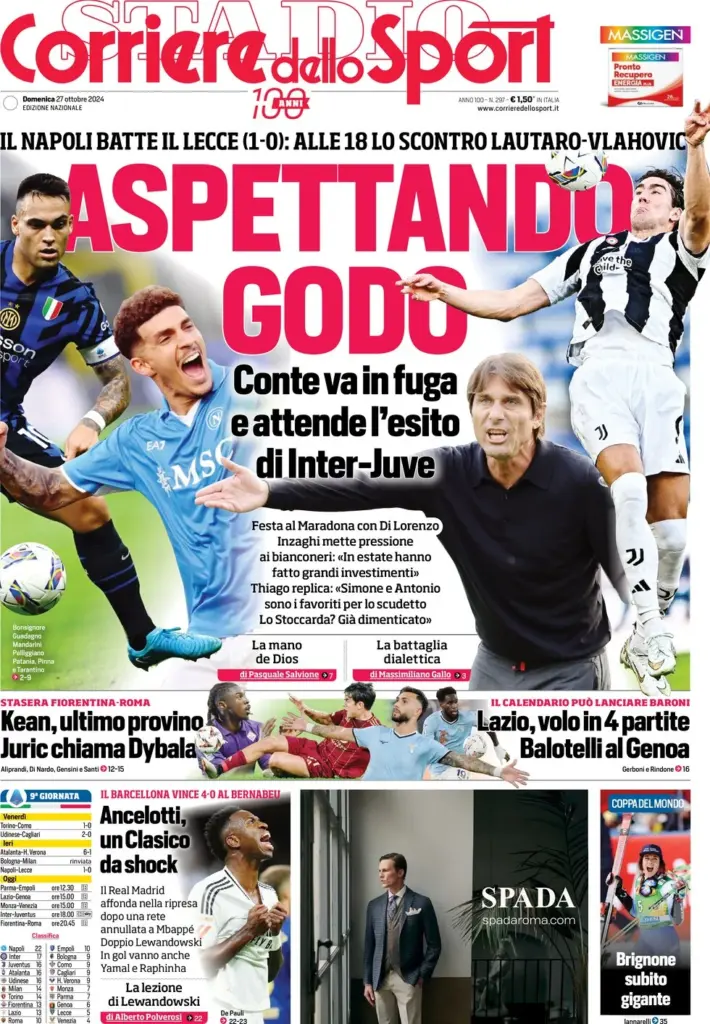 corriere dello sport 27 ottobre