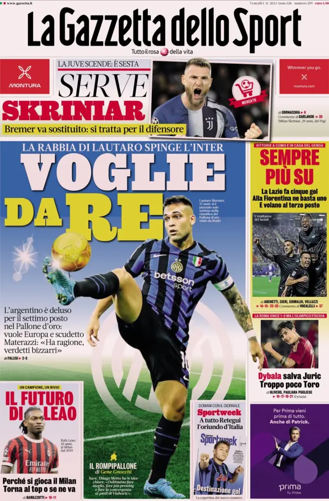 la gazzetta dello sport 1 novembre