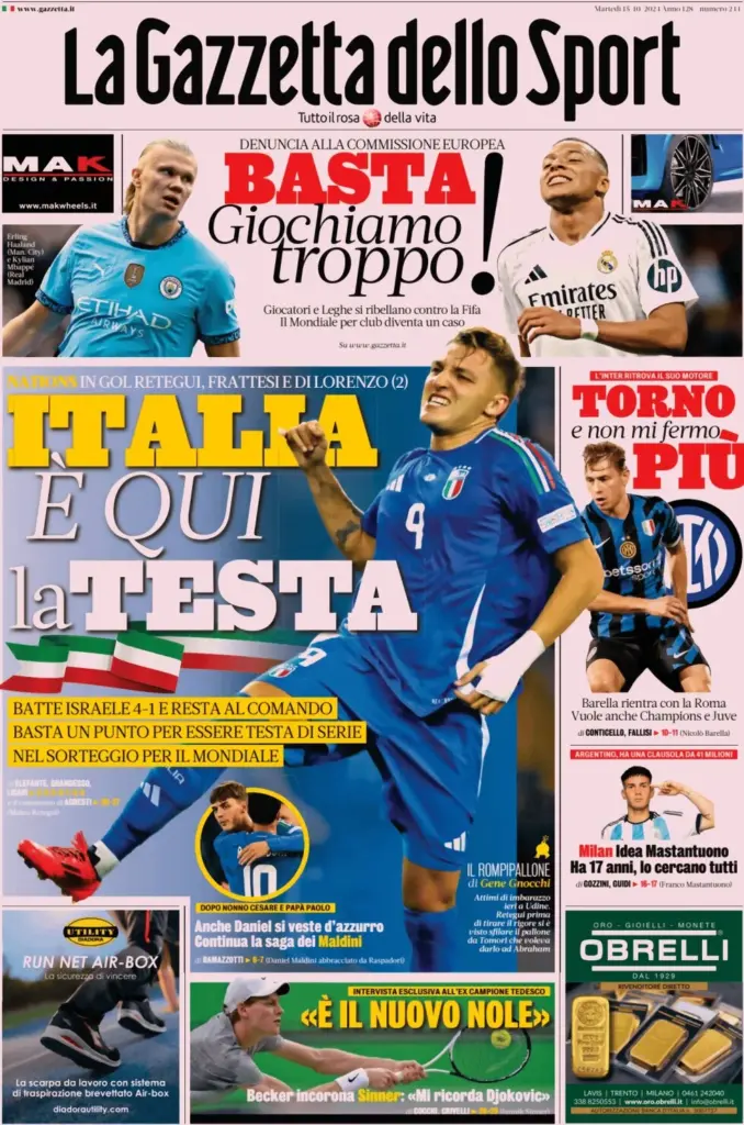 la gazzetta dello sport ottobre