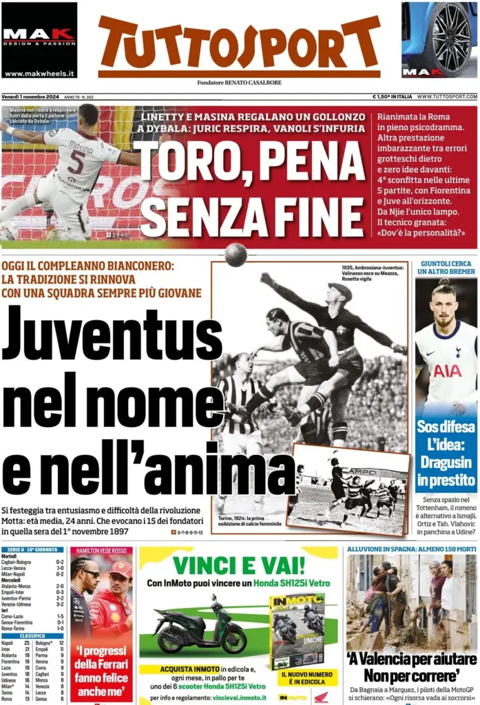 tuttosport 1 novembre