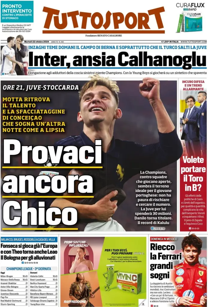 tuttosport 22 ottobre