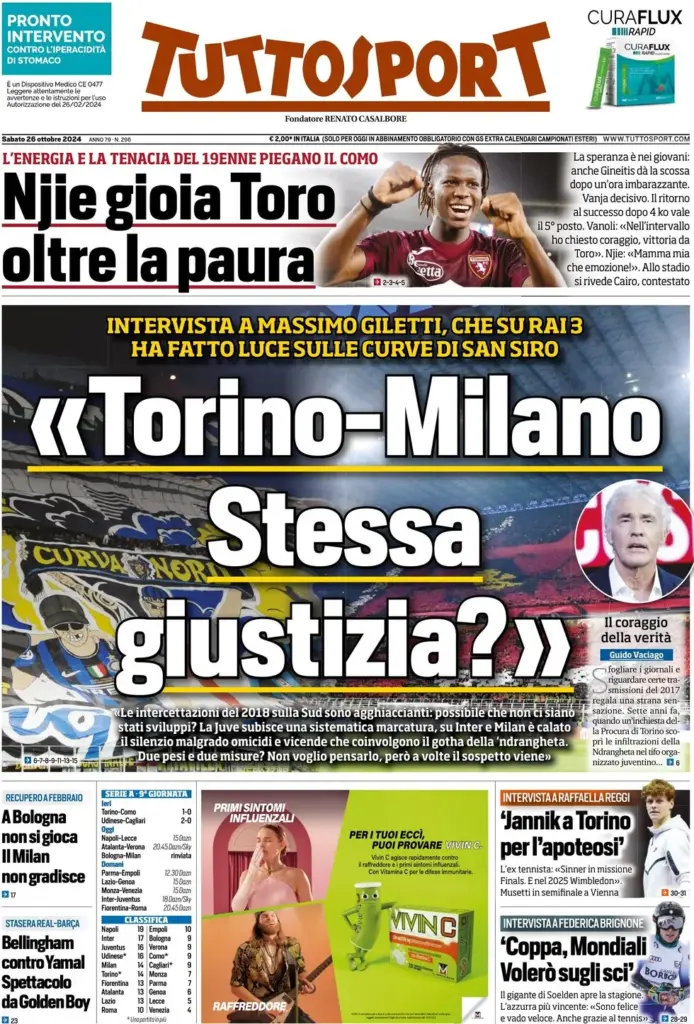 tuttosport 26 ottobre