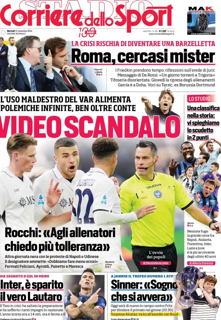 corriere dello sport 12 novembre