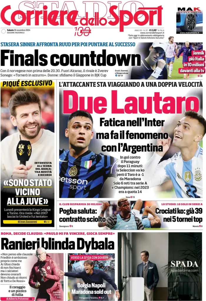 corriere dello sport 16 novembre