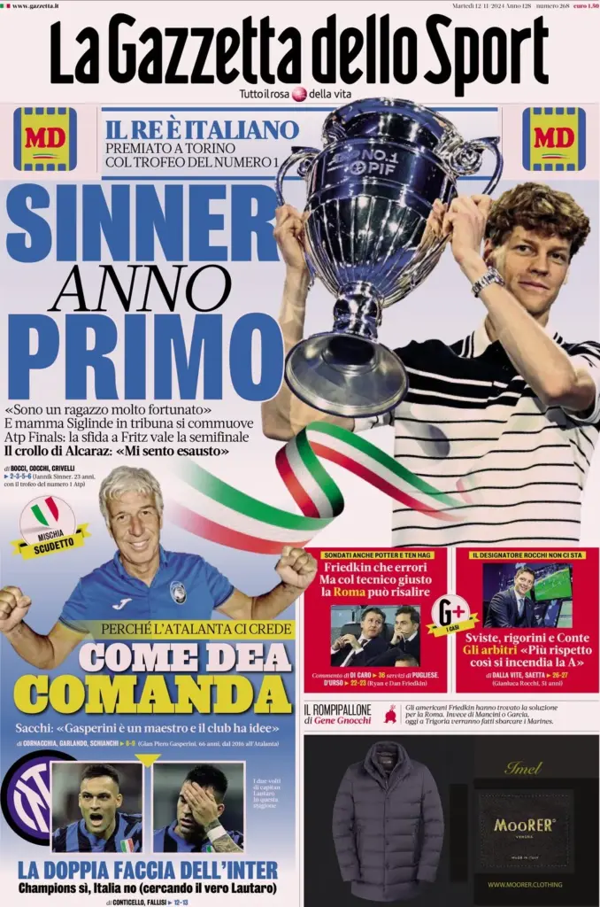 la gazzetta dello sport 12 novembre