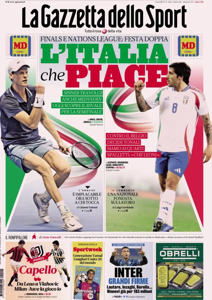 la gazzetta dello sport 15 novembre