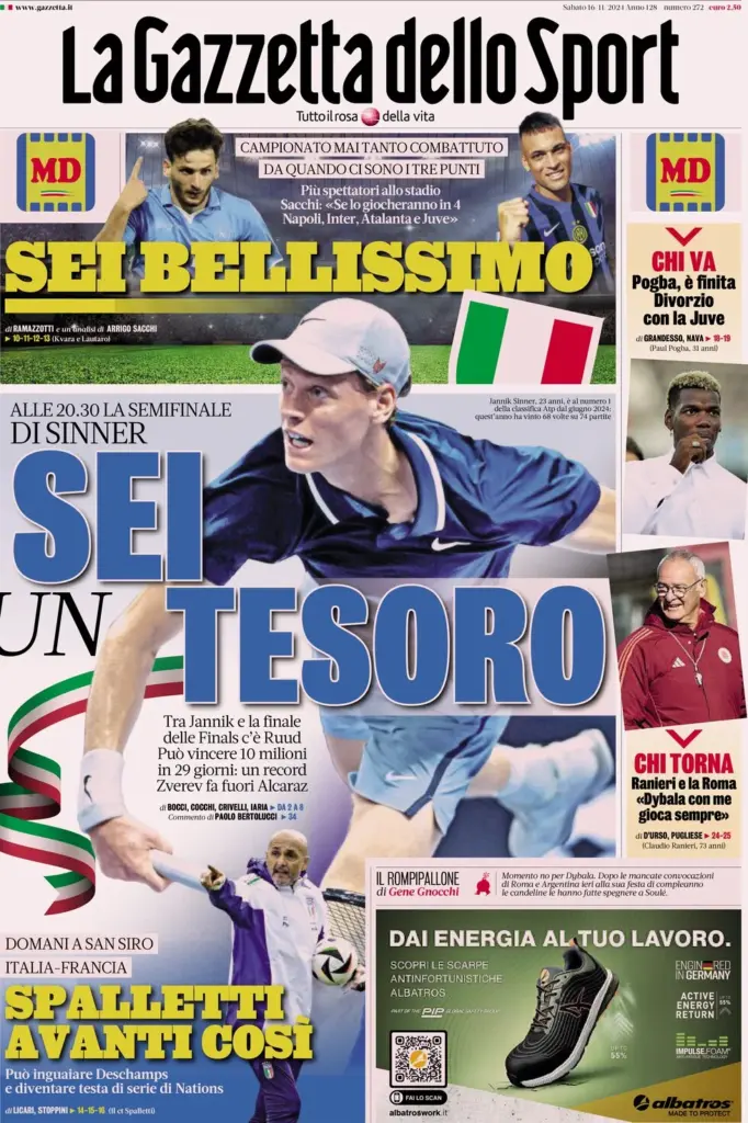 la gazzetta dello sport 16 novembre