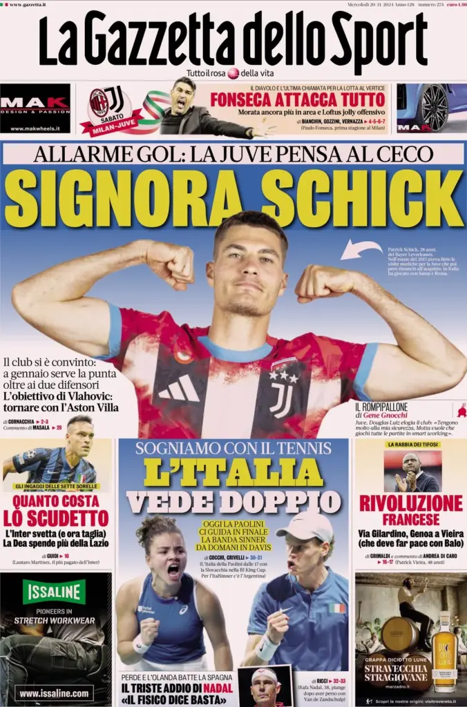 la gazzetta dello sport 20 novembre