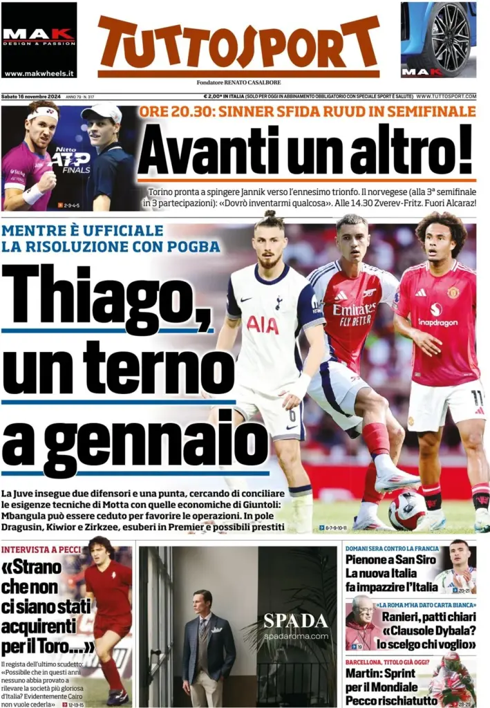 tuttosport 16 novembre