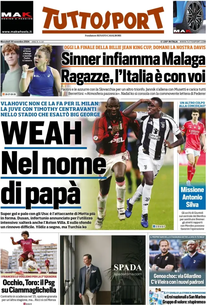 tuttosport 20 novembre