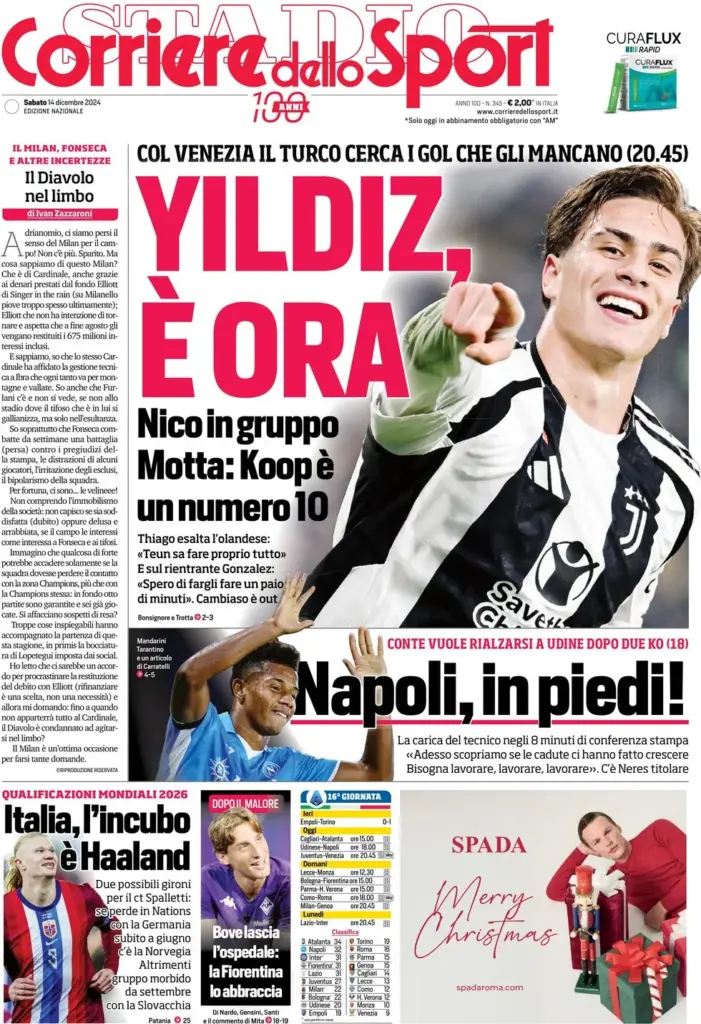 corriere dello sport 14 dicembre