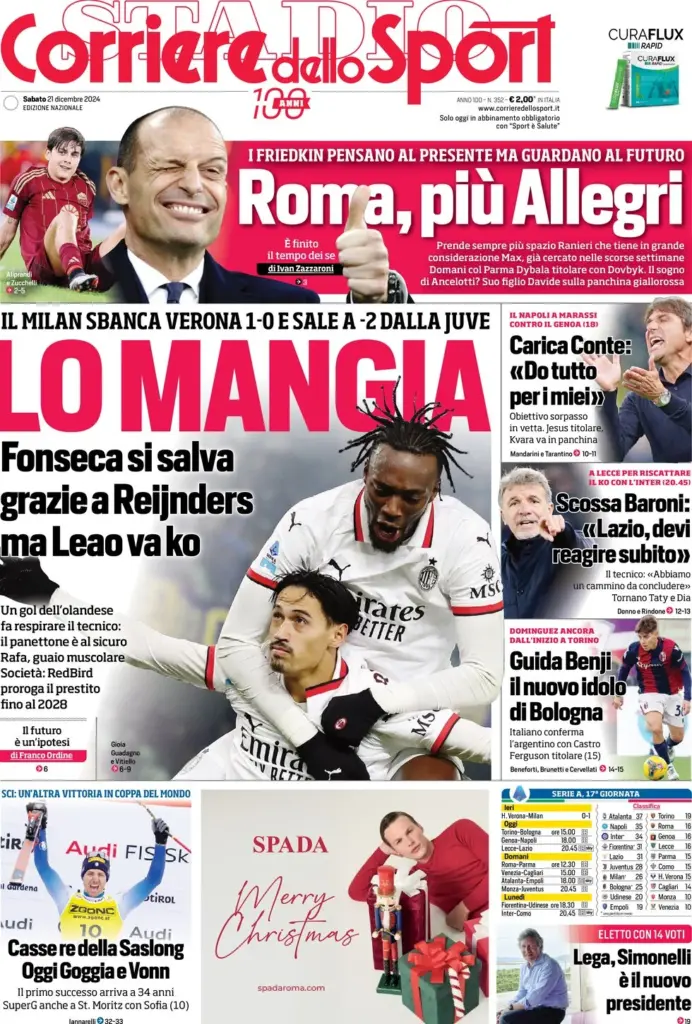 corriere dello sport 21 dicembre