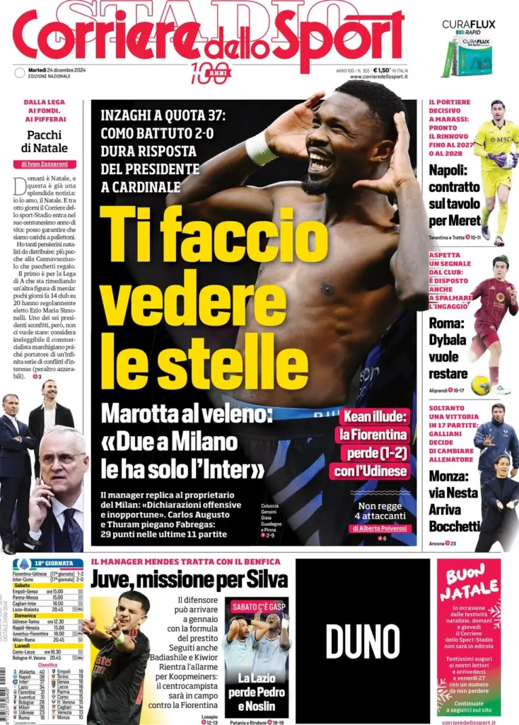 corriere dello sport 24 dicembre