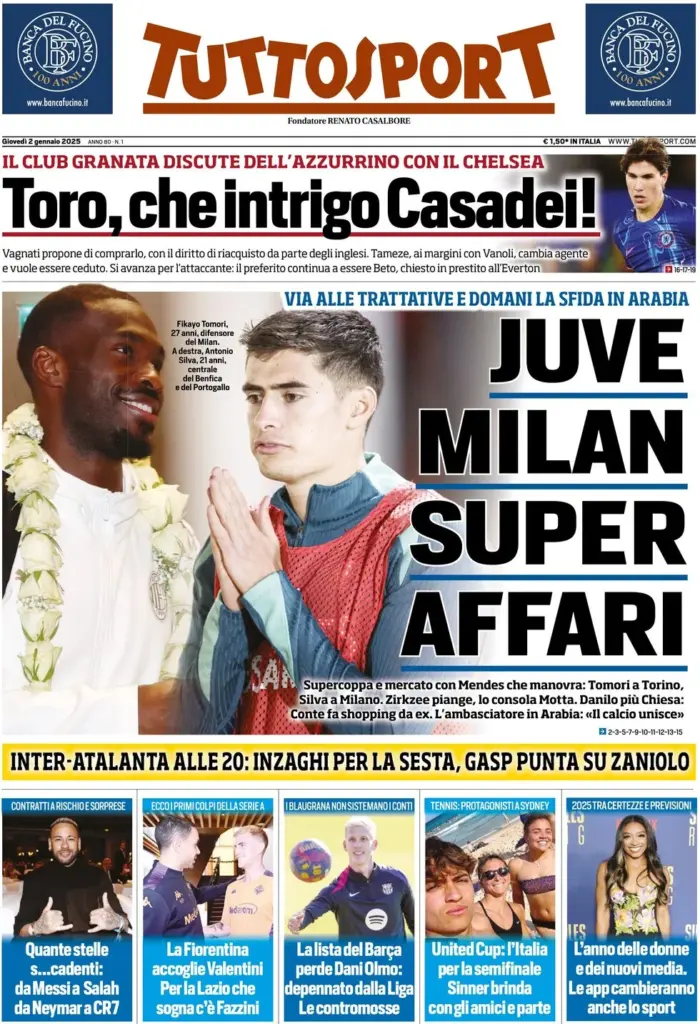 tuttosport 2 gennaio