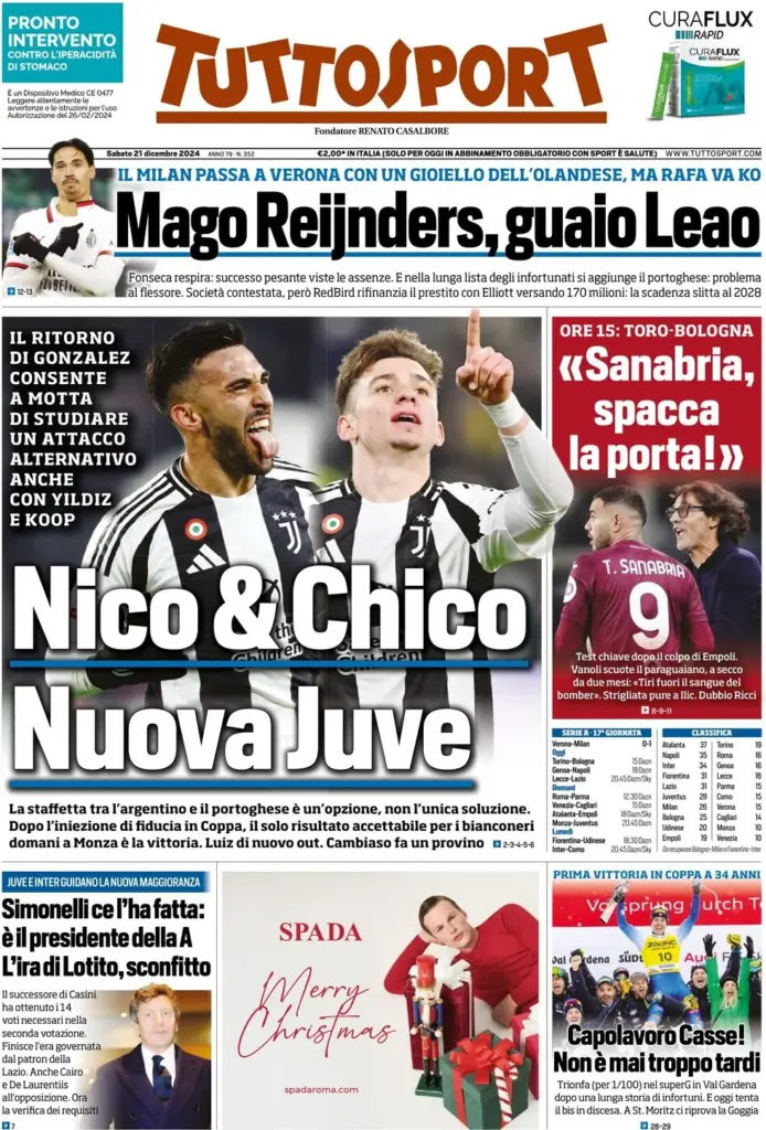 tuttosport 21 dicembre