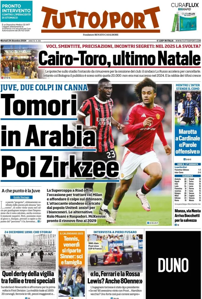 tuttosport 24 dicembre