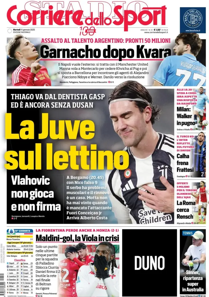 corriere dello sport 14 gennaio