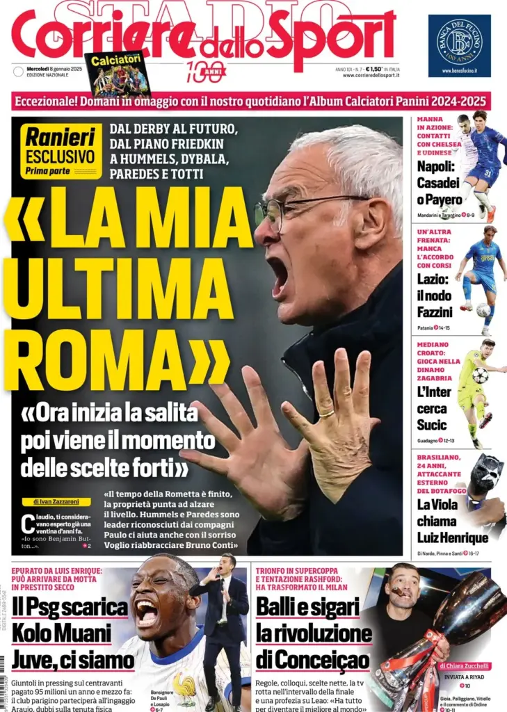 corriere dello sport 8 gennaio