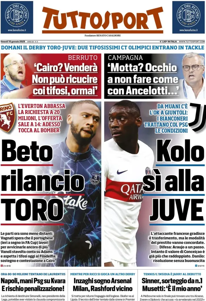 tuttosport 10 gennaio