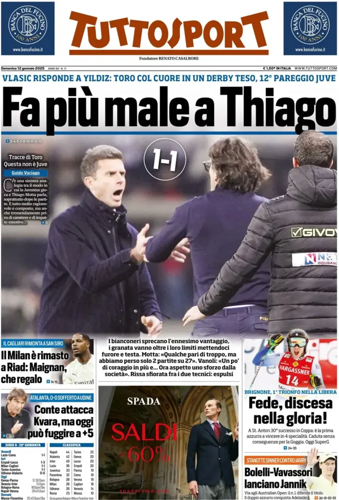 tuttosport 12 gennaio