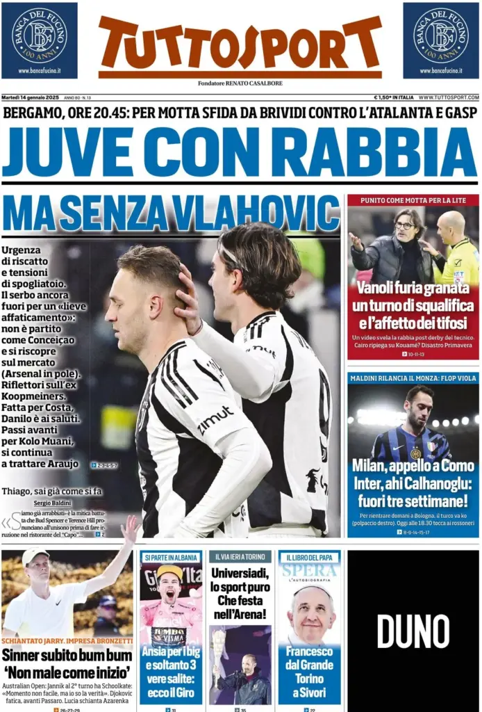 tuttosport 14 gennaio