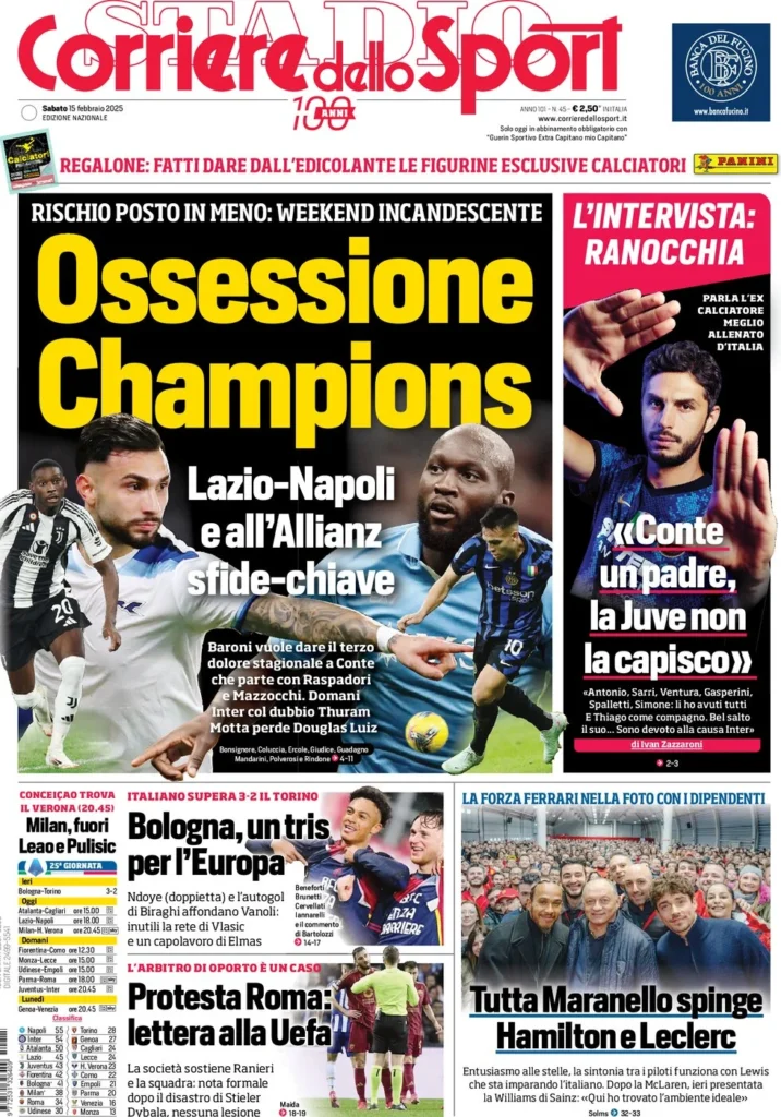 corriere dello sport 15 febbraio