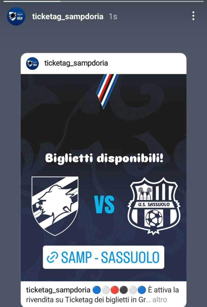 samp sassuolo biglietti