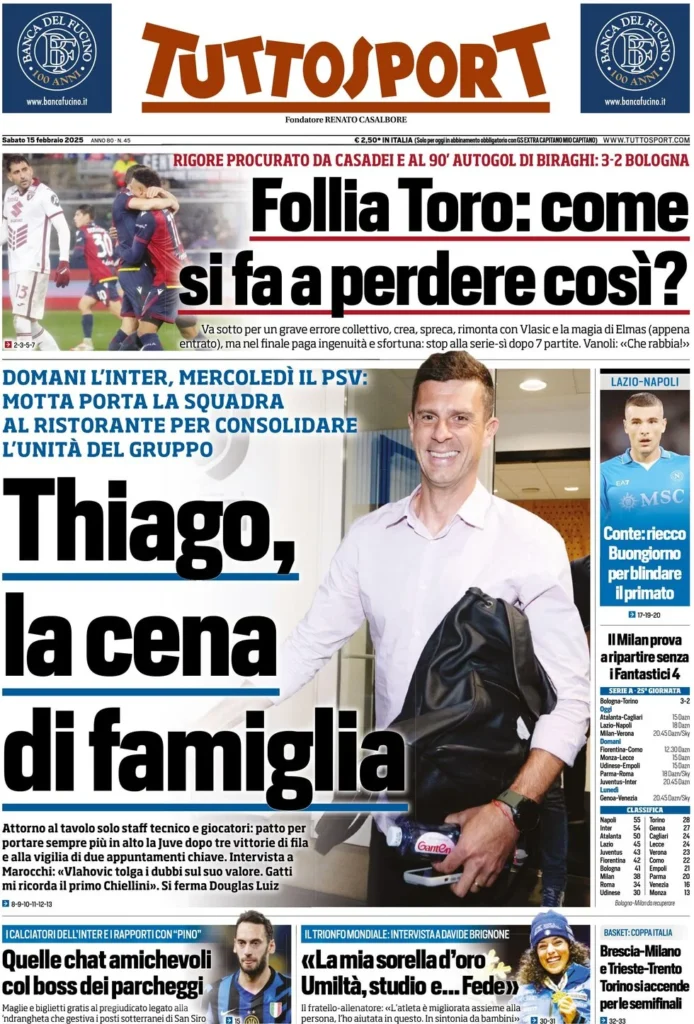 tuttosport 15 febbraio