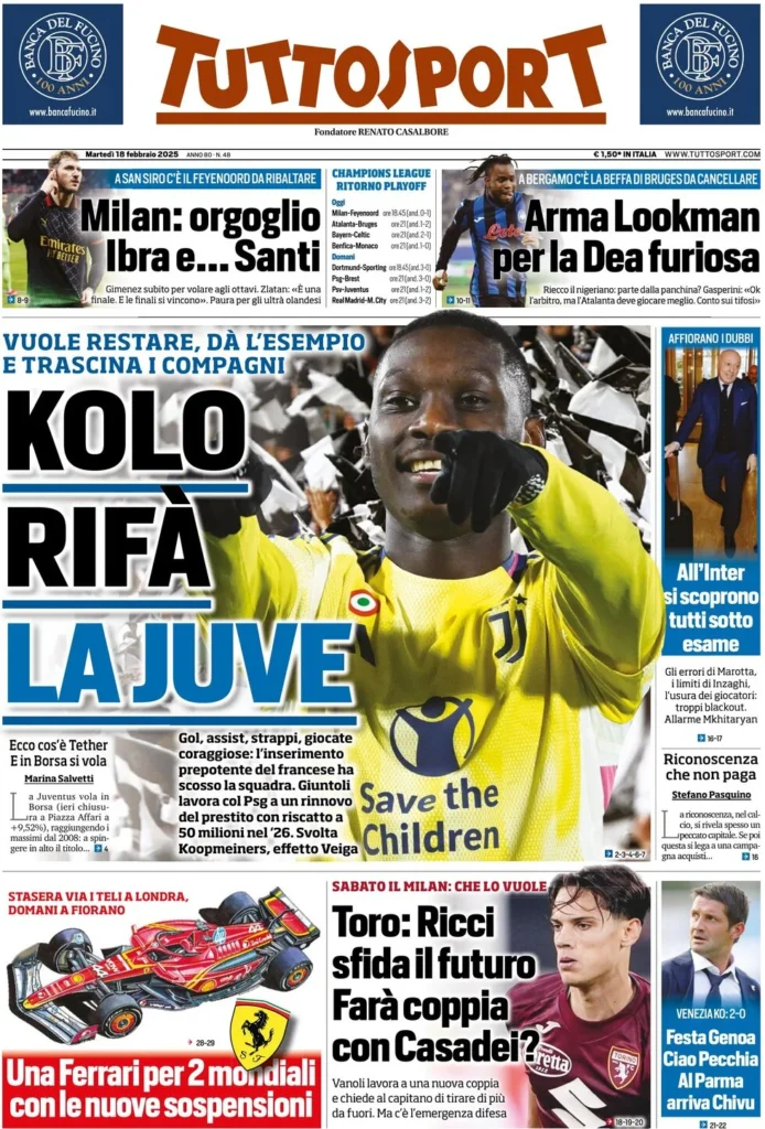 tuttosport 18 febbraio