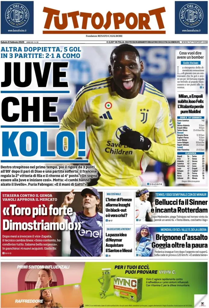 tuttosport 8 febbraio