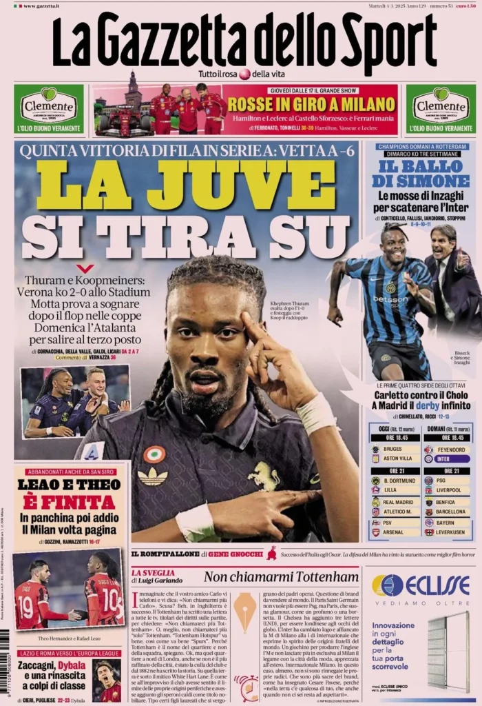 la gazzetta dello sport 4 marzo